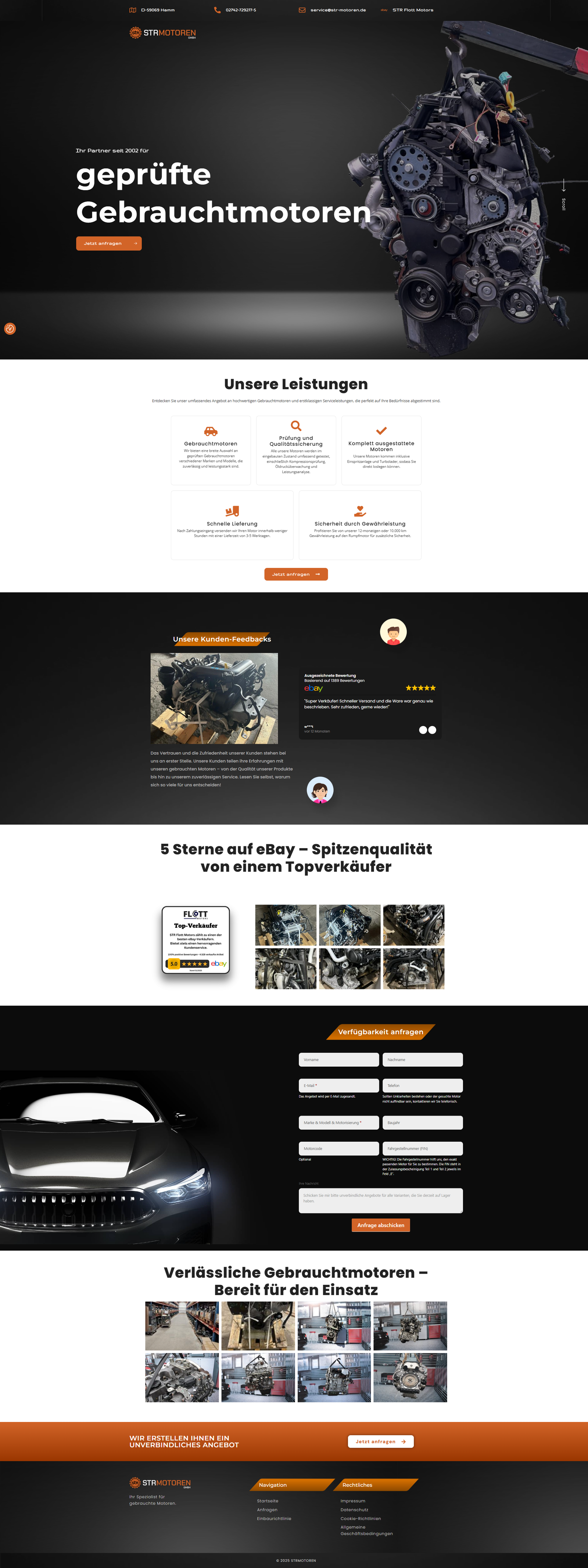 STR Motors Website Fullpage